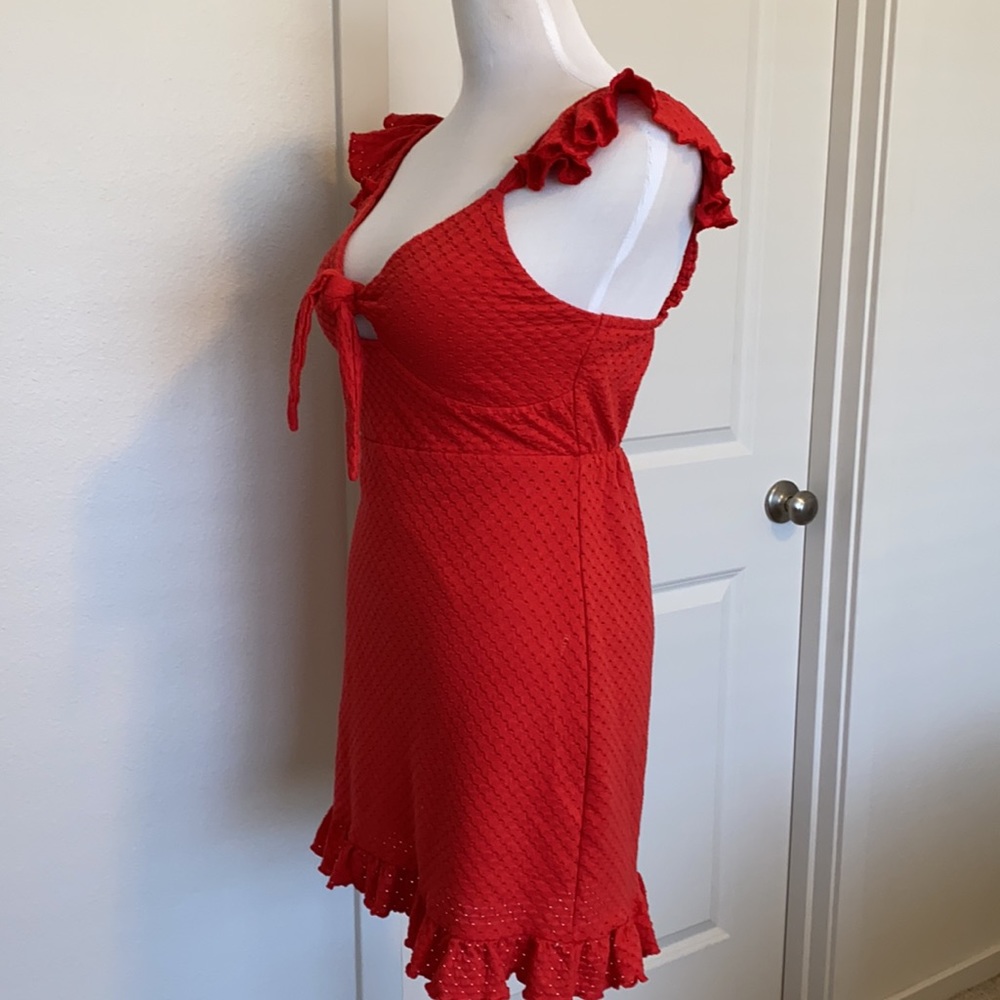 MINKPINK LAUREL MINI DRESS RED XS - Picture 9 of 13